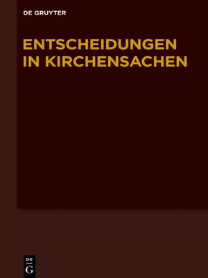 cover image of Entscheidungen in Kirchensachen 1.1.-30.6.2014